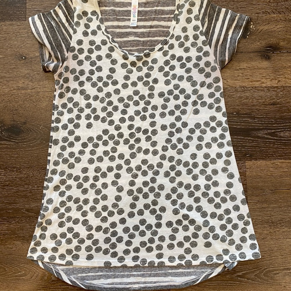 LuLaRoe Polka Dot & Stripe Classic T